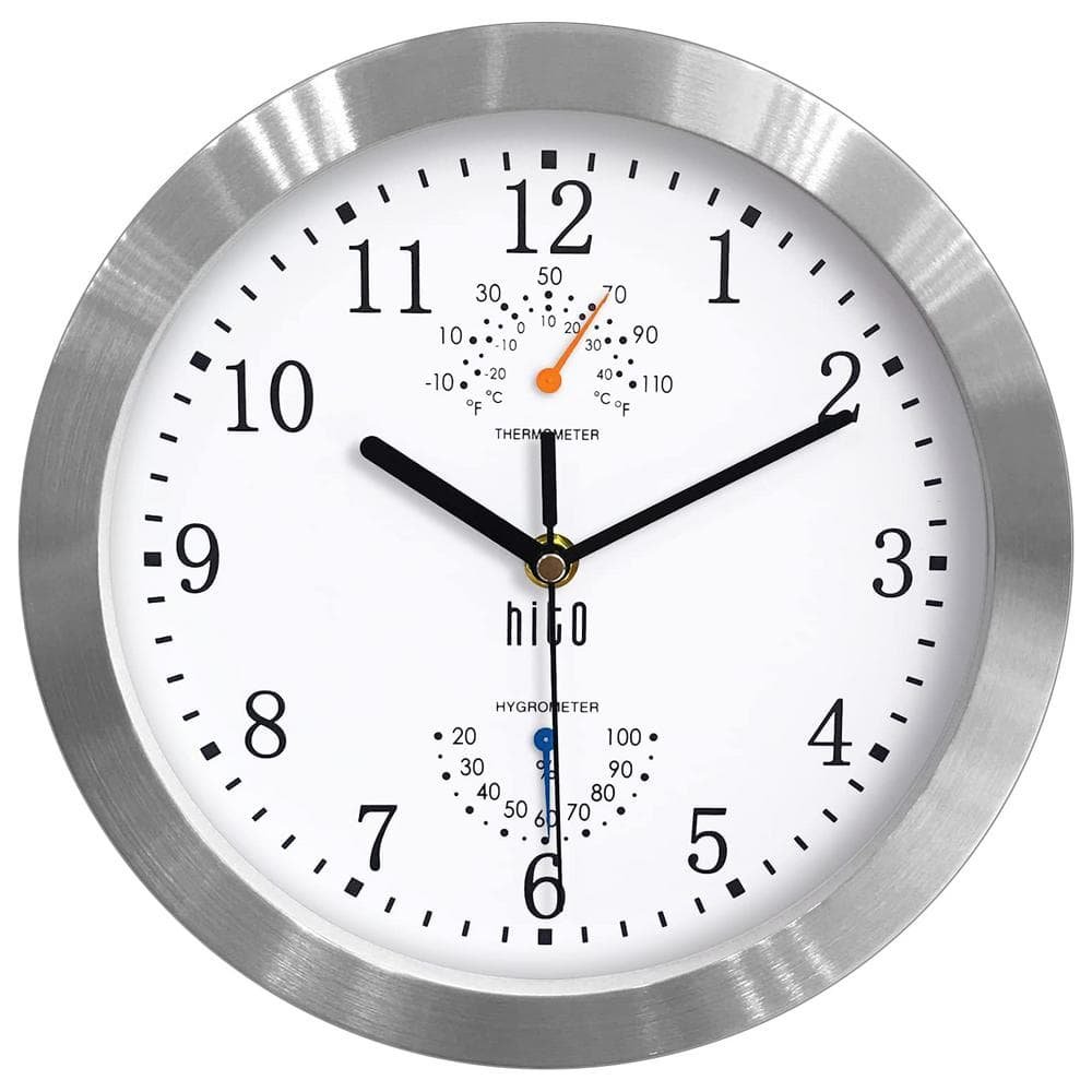 Silent Non Ticking Wall Clock 10 in. Sweep Movement Glass Cover Silver...