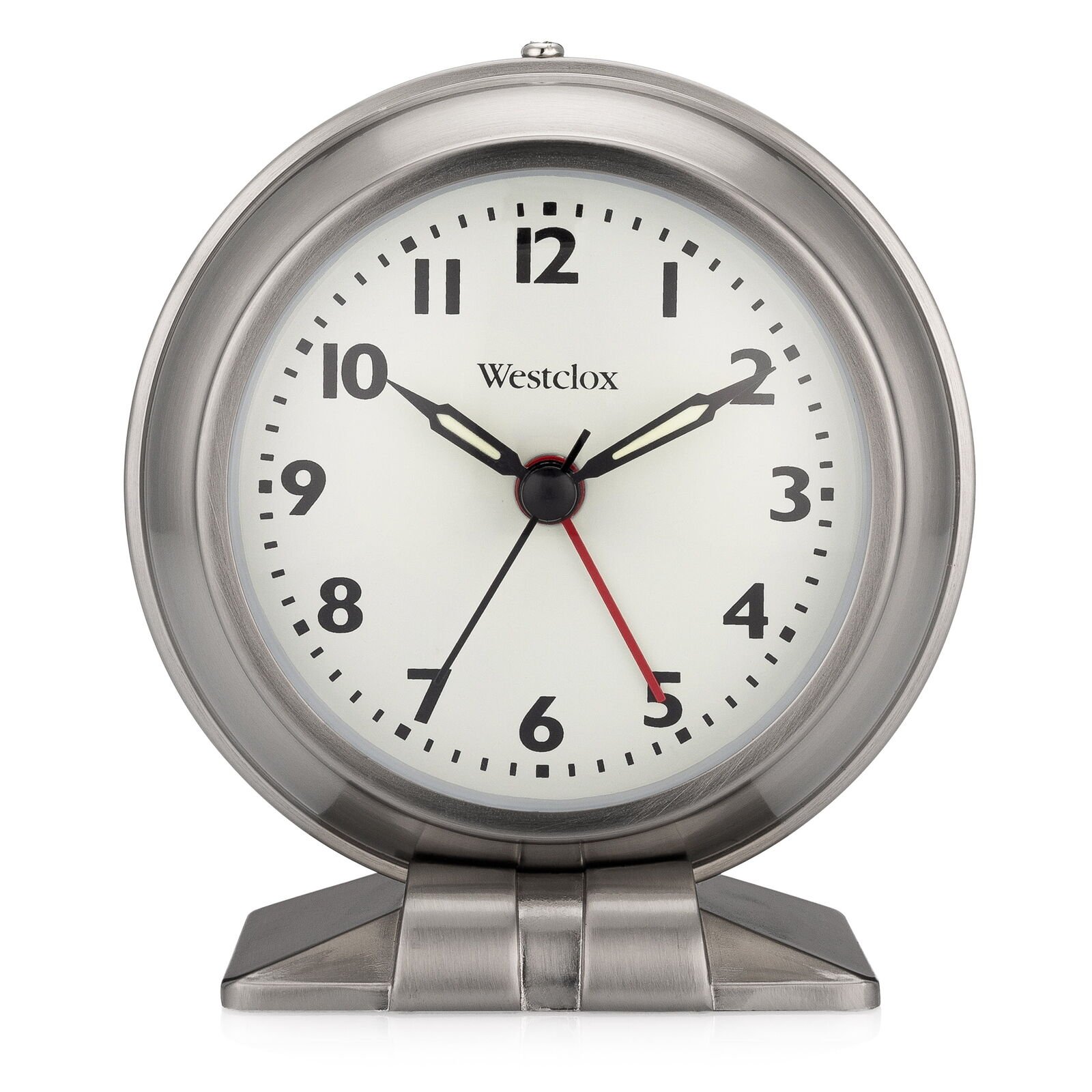 Silver Metal Analog Alarm Clock - Sleek and Elegant, with Precision Timekeeping