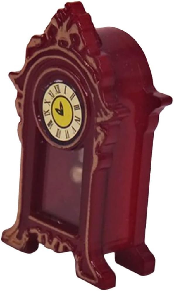 Simulation Desk Clock Mini House Accessory Mini House Desk Clock Wood Table Clock Model Mini Retro Table Clock Micro Desk Clock Doll House Clock Ornament Wooden Mini Table Clock