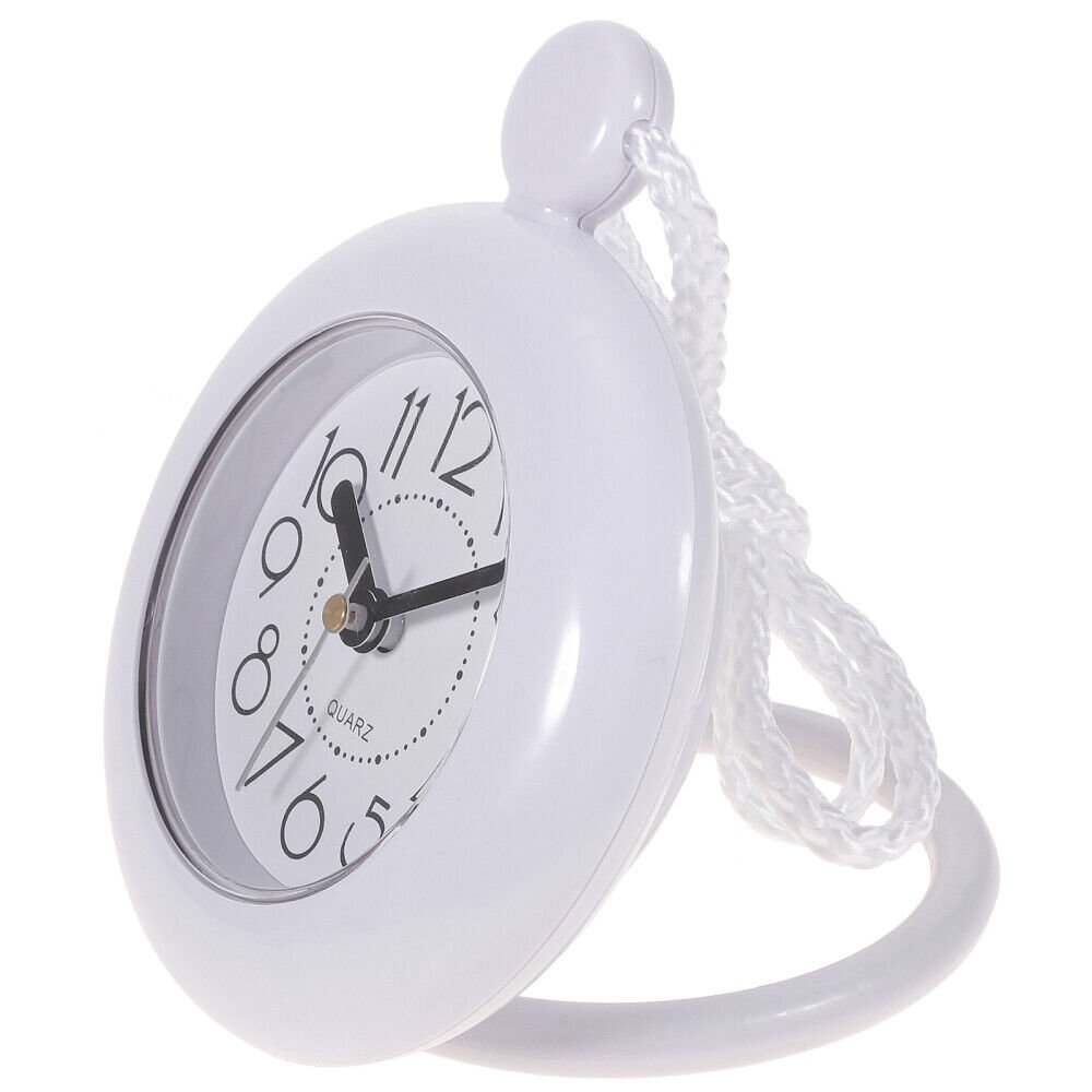 Small Bathroom Clock Waterproof Timer Wall Battery Powered Hanging Office