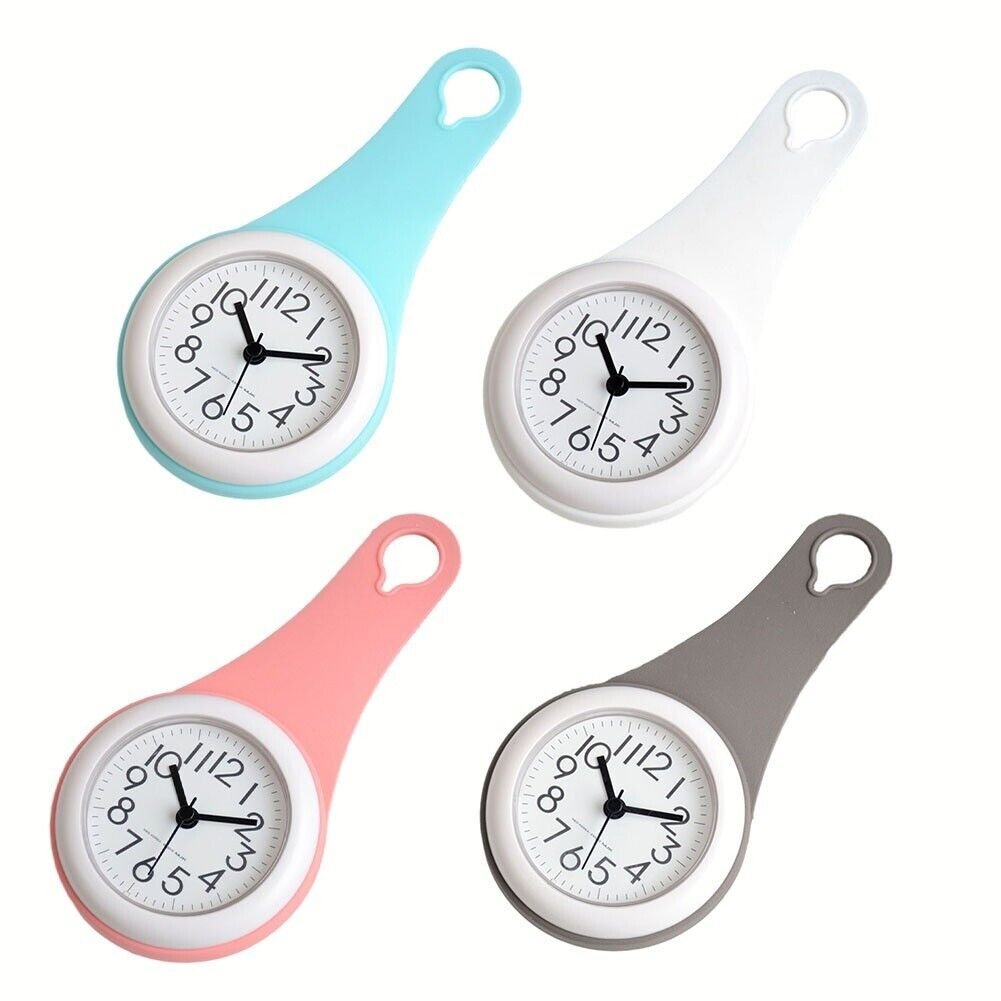 Small Digital Silent Clock Waterproof Timer for Bathroom Shower Easy Setup Cyan