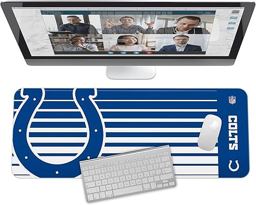 SOAR NFL Unisex Multifunctional Desk Mat for Desktop, (31.5"x12") - Ultra Soft Fabric with Non-Slip Rubber Backer - Water Resistant & Durable Nylon Stitching - Officially Licensed NFL, Desk Pad