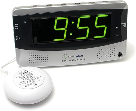 Sonic Alert SBD375SSEU/USA Sonic Boom Dual Alarm Vibrating Alarm Clock