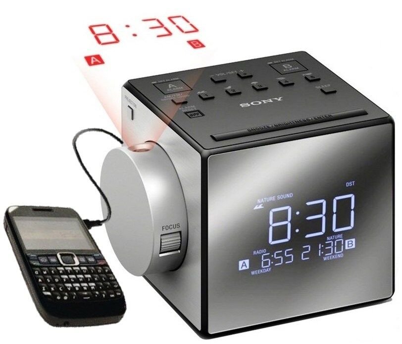 SONY ICF-C1PJ DIGITAL "PROJECTOR" AM-FM CLOCK-RADIO w/ NATURE SOUNDS & MANUAL