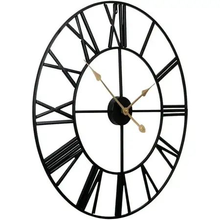 Sorbus Medium Large Wall Clock for Living Sorbus Medium Large Wall Clock for Living Room Décor Roman Numeral ( 23 Jet Black) image