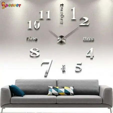 Spencer Large 3 D Frameless Wall Clock Stickers Modern DIY Mirror Wall Clock Decoration for Living photo Spencer Large 3 D Frameless Wall Clock Stickers Modern DIY Mirror Wall Clock Decoration for Living