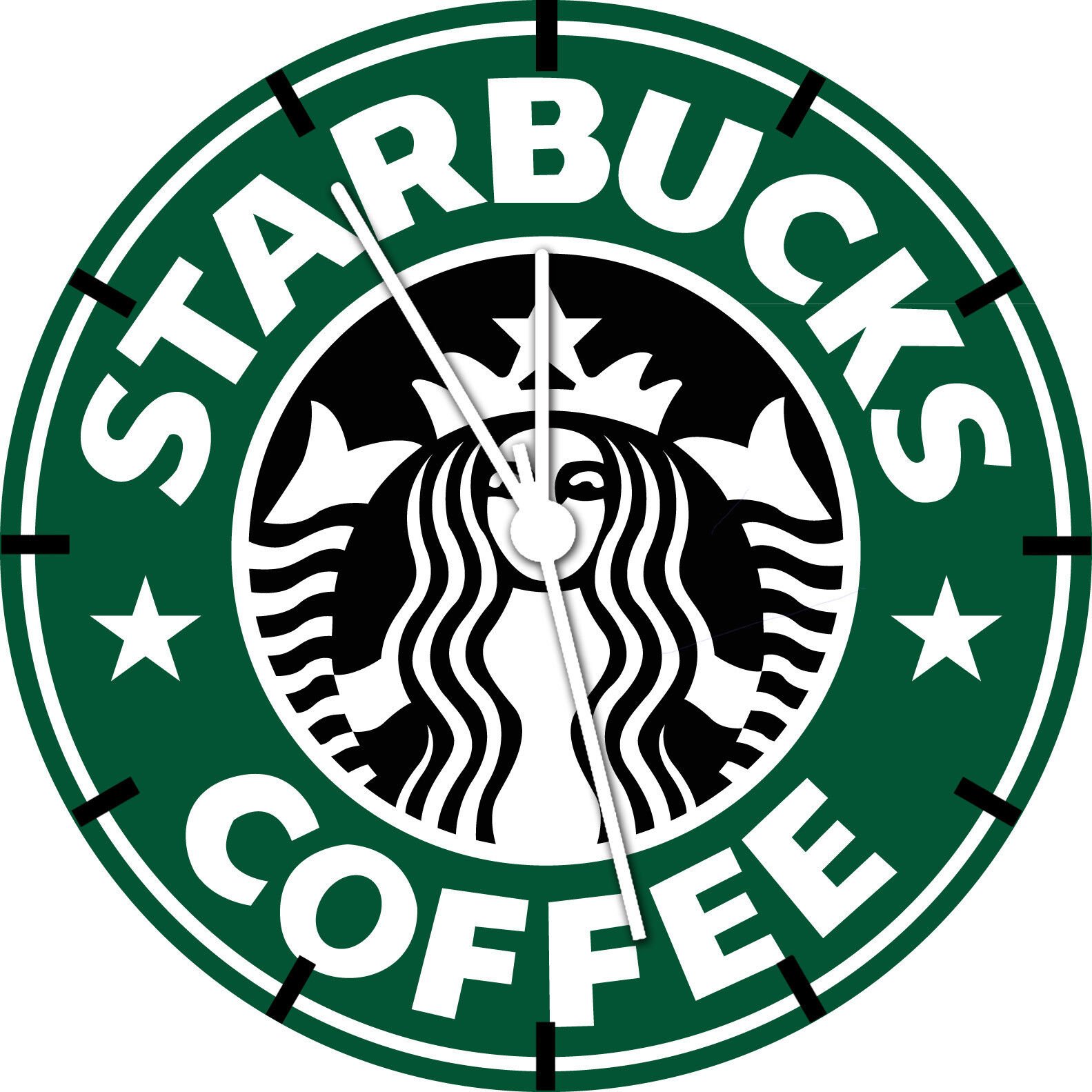 Starbucks Coffee Frameless Borderless Wall Clock Nice For Gifts or Decor A474