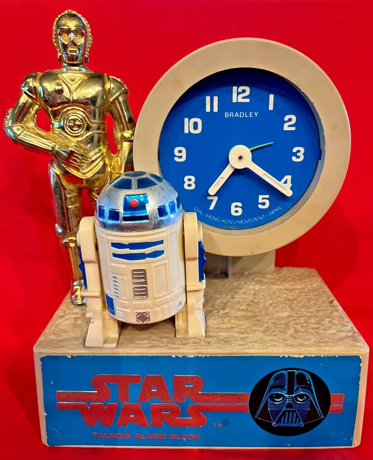 STAR WARS R2-D2 & C-3PO TALKING ALARM CLOCK BRADLEY TIME 1977, 1980