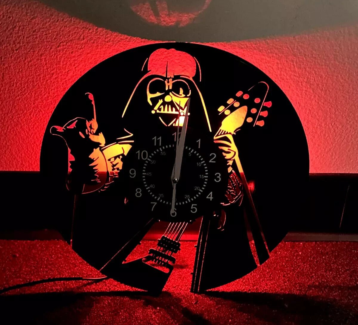 Star Wars Vinyl Record Wall Clock with LED Lights Home Decor helmet Art