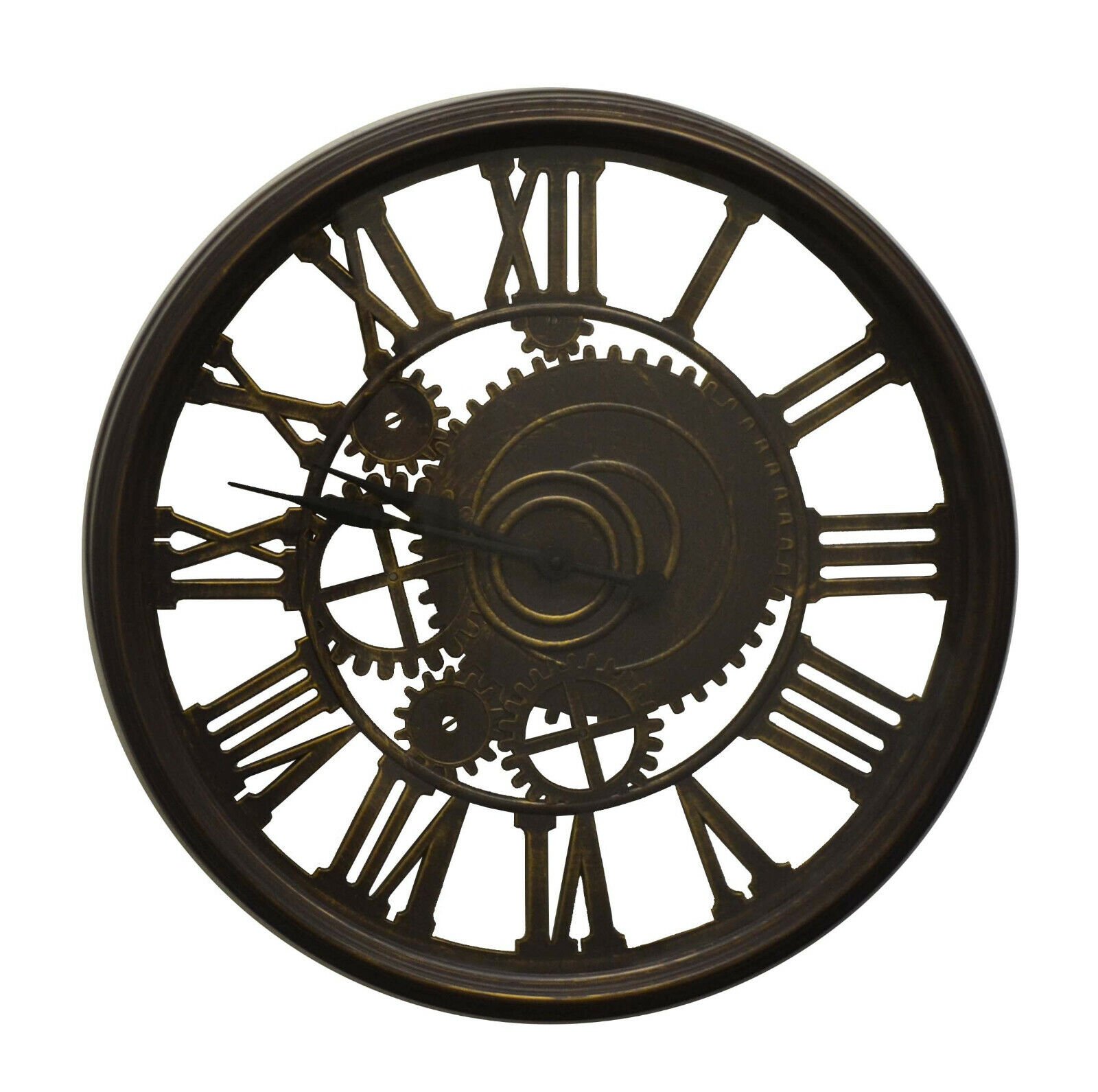 Steampunk Style Skeleton Wall Clock with Roman Numerals