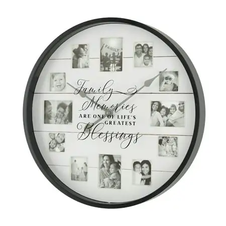 Sterling & Noble 20 Indoor Round Farmhouse Black & White Frame Analog Wall Clock with Quartz photo Sterling & Noble 20 Indoor Round Farmhouse Black & White Frame Analog Wall Clock with Quartz image
