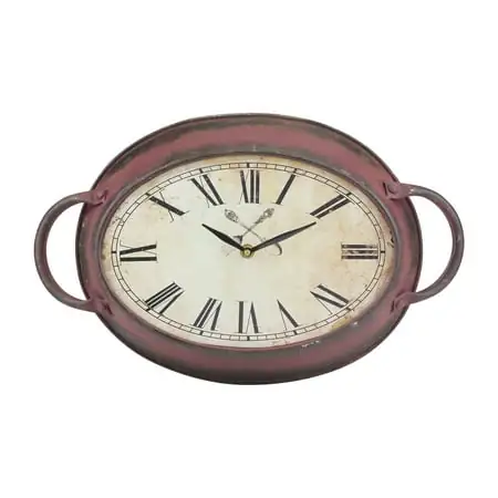 Stonebriar 16 . 5 " Red Analog Stonebriar 16 . 5 Red Analog Oval Farmhouse Battery Operated Wall Clock brand logo
