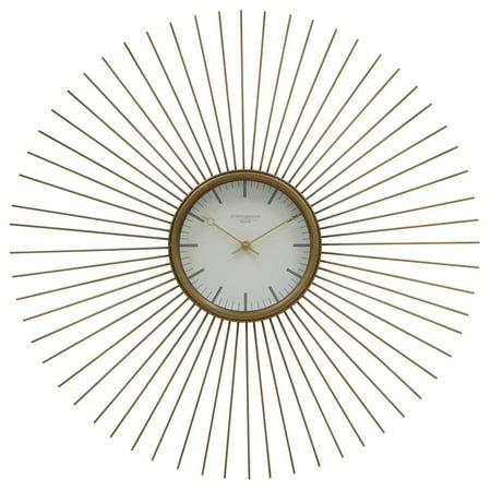 Studio Designs Home Modern 30 Starburst Gold Metal Roman Numerals Wall Clock