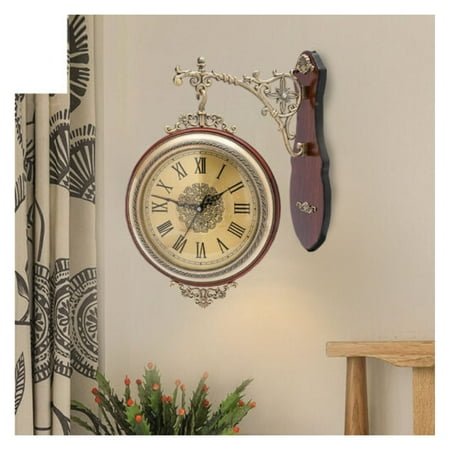 StudyliDouble Sided 12 Wall Clock Antique Railway Station Wall Decor Gift Home