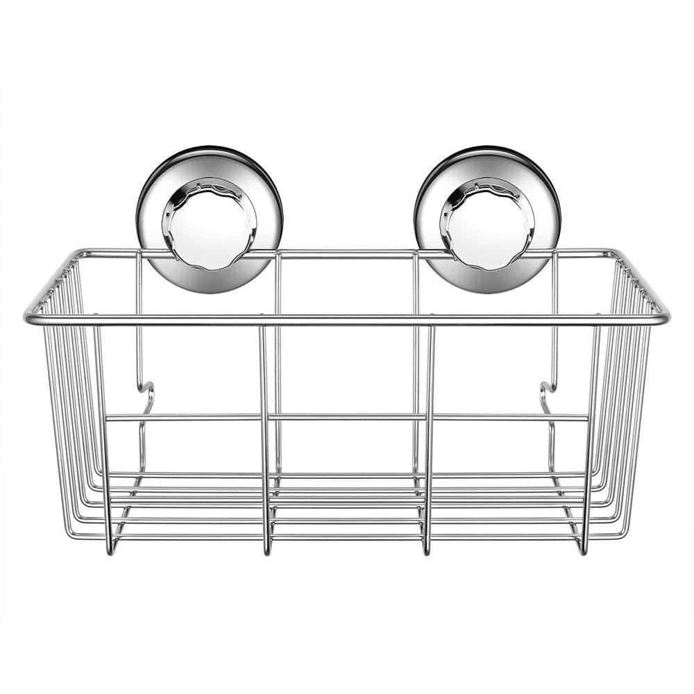 Suction Cup Shower Caddy Bath Wall Shelf, Deep Bathroom Basket Suction Cup...