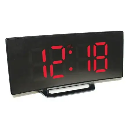 Sufanic Electronic Alarm Clock Noiseless Design Digital LED Large Display Mirror,Red photo