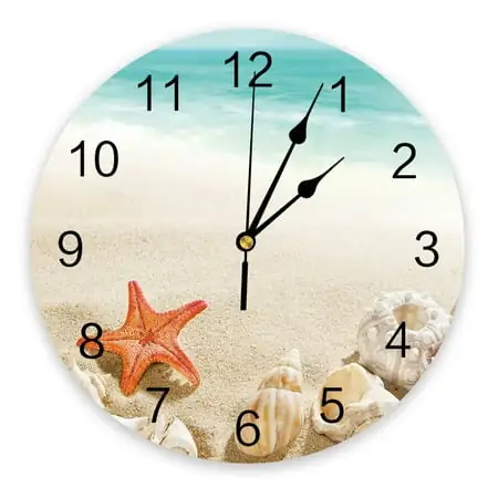 Summer Beach Star Shell Bedroom Wall Clock Large Modern Kitchen Dinning Round Wall Clocks Living