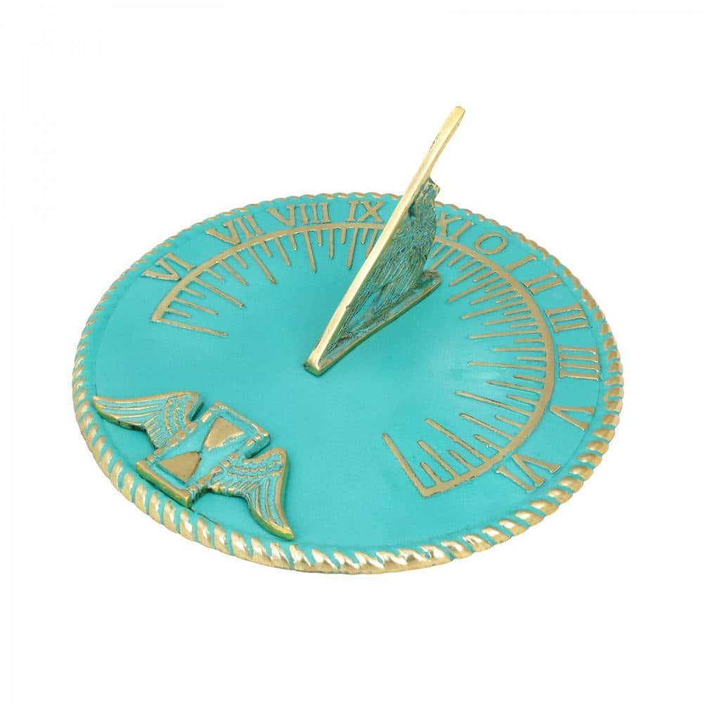 Sundial Verdigris Solid Brass 10 in.