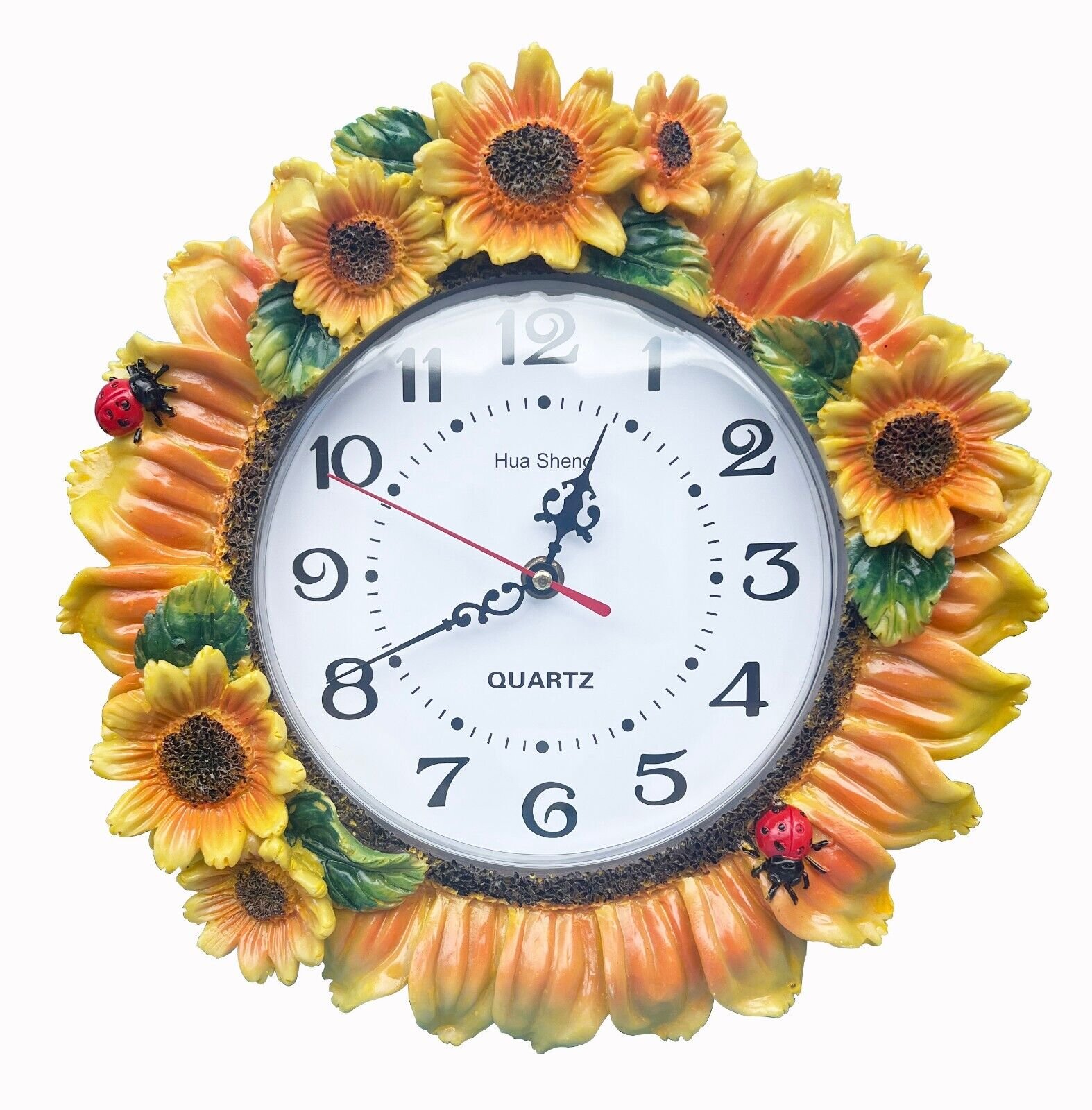 Sunflower Wall Clock 12 Inch Kitchen Wall Clock Hanging Realistic Look Country