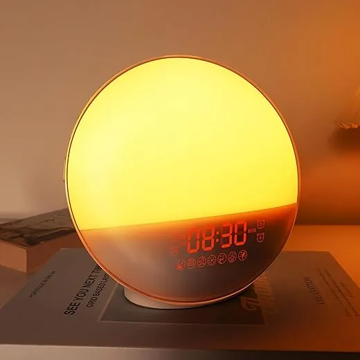 Sunrise Alarm Clock for Heavy Sleepers, Wake Up Light with Sunrise/Sunset Simulation, Dual Alarms & photo Sunrise Alarm Clock for Heavy Sleepers, Wake Up Light with Sunrise/Sunset Simulation, Dual Alarms &