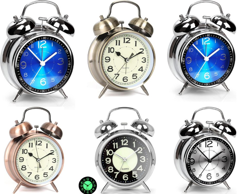 Super Loud Alarm Clock for Heavy Sleepers Adults, Twin Bell Retro 4 Inch Silent