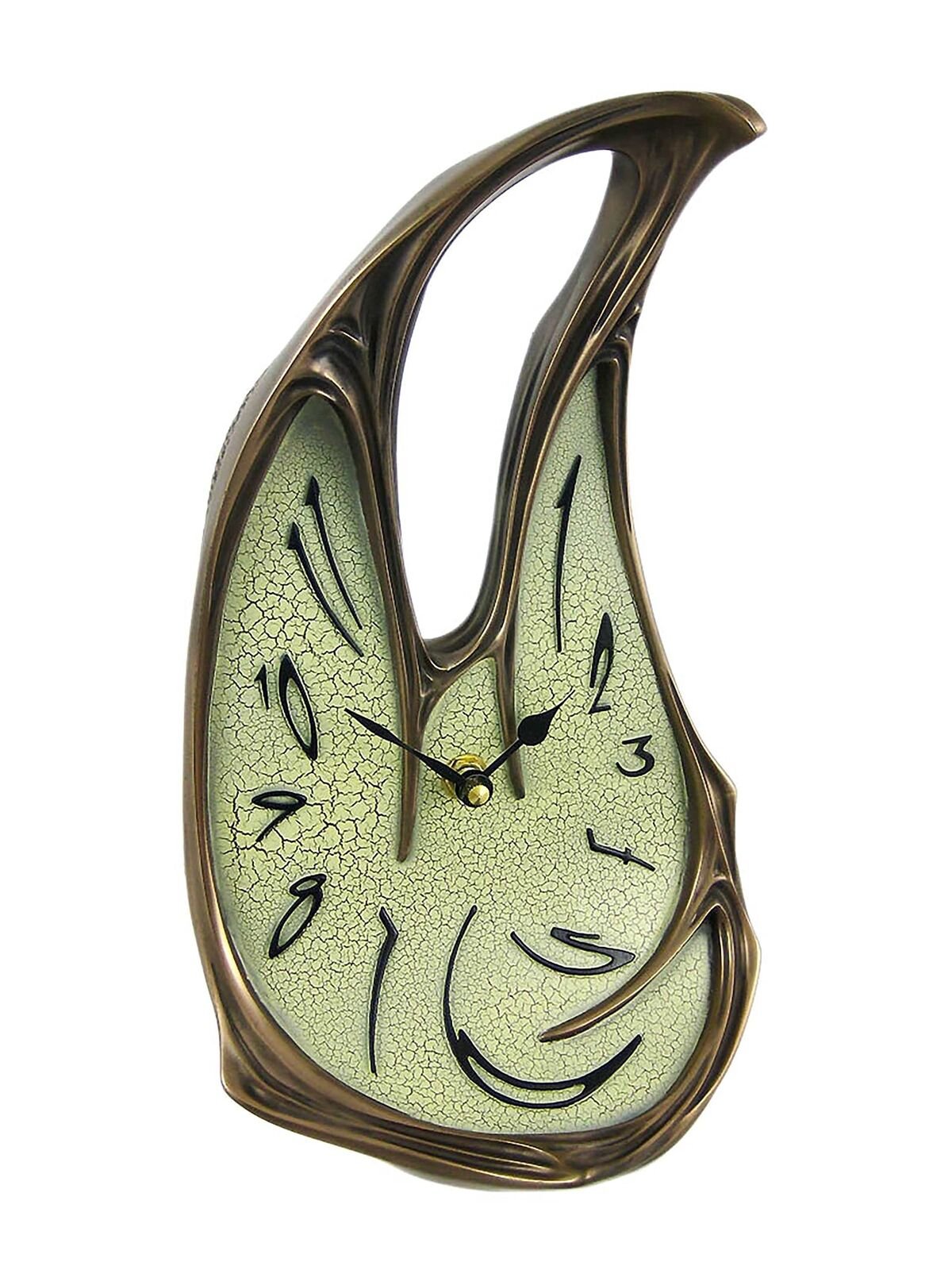 Surrealistic Charm - Unique Melting Clock with Cool Bronze Finish for Desk, T...