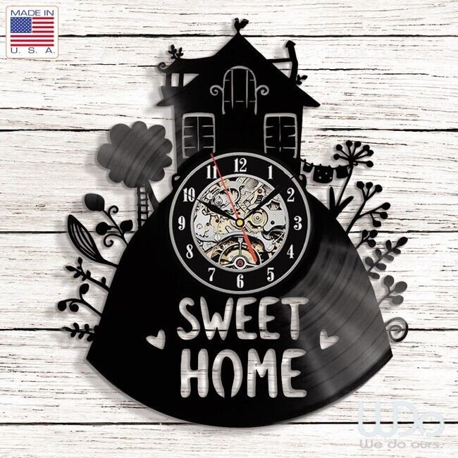 SWEET HOME 12" Vinyl Record Designed Wall Clock Decor Wall Art Home Decor