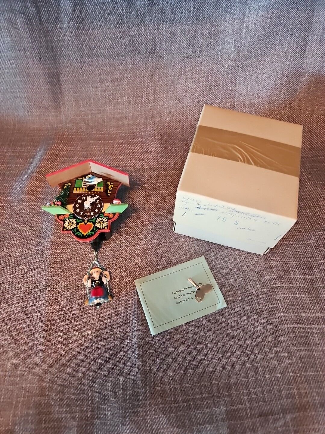 Swinging Girl German Clock- Key-and Box