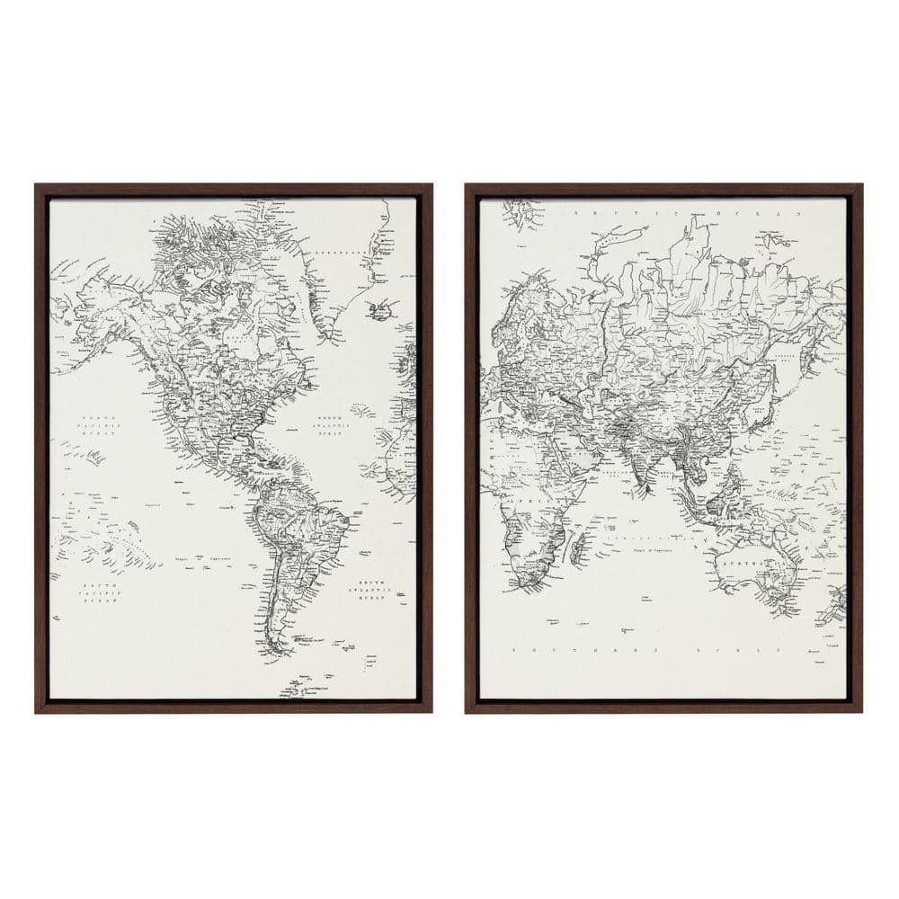 Sylvie Transitional Framed Canvas Wall Art 24 in. x 18 in. (Set...