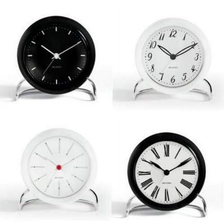 Table Clock Banker in White