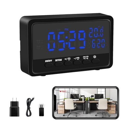 Table Clock Camera, Small Camera, LXMIMI, Invisible Lens, WI-FI Security Camera,
