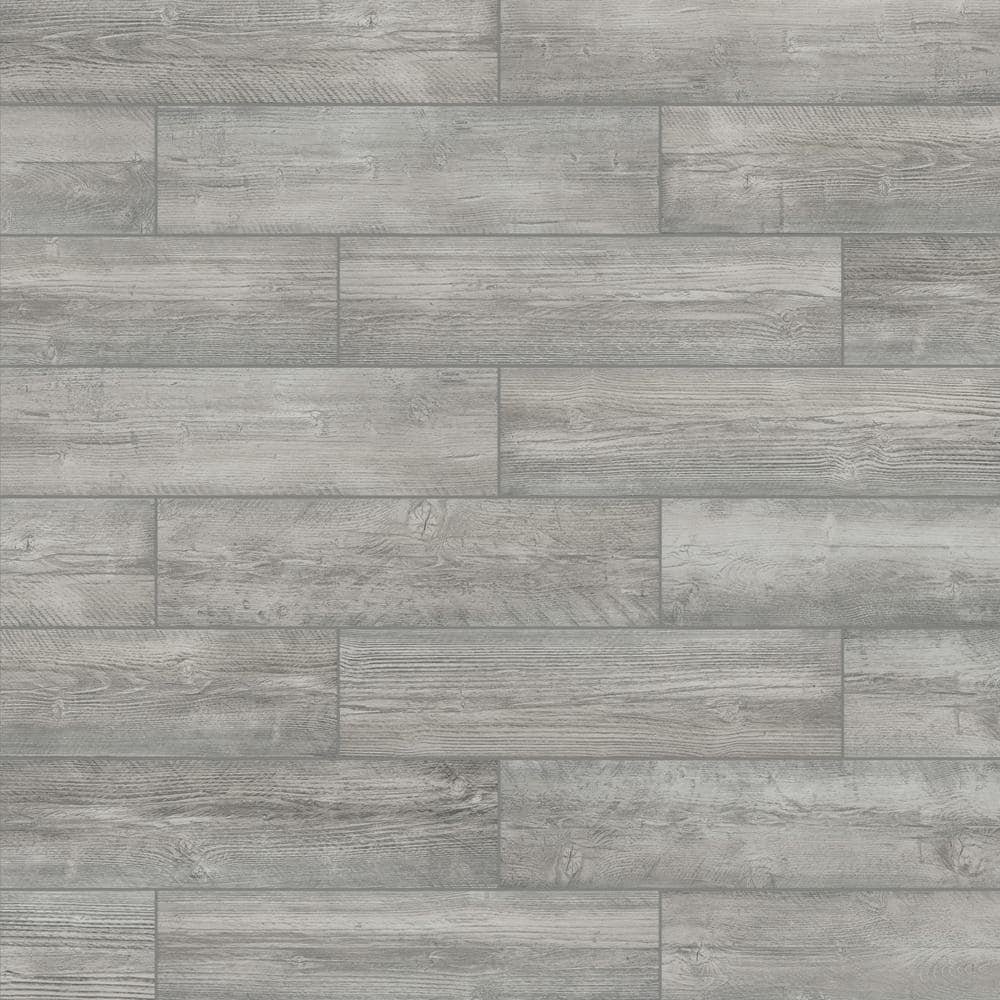 Tahoe Cedar Gray 6 in. x 24 in. Porcelain Floor and Wall...