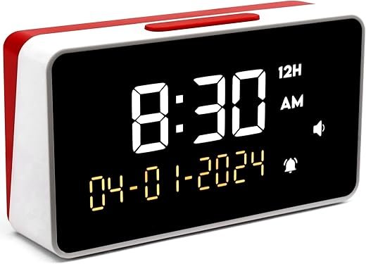 Talking Clock - Extra Loud Time and Date - for Elderly, Dementia, Hearing or Visually Impaired Seniors - Easy to Use Speaking Help - Clear Neutral Male Voice