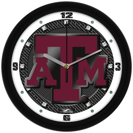 Texas A&M Aggies 11.5'' Suntime Premium Glass Face Carbon Fiber Wall Clock