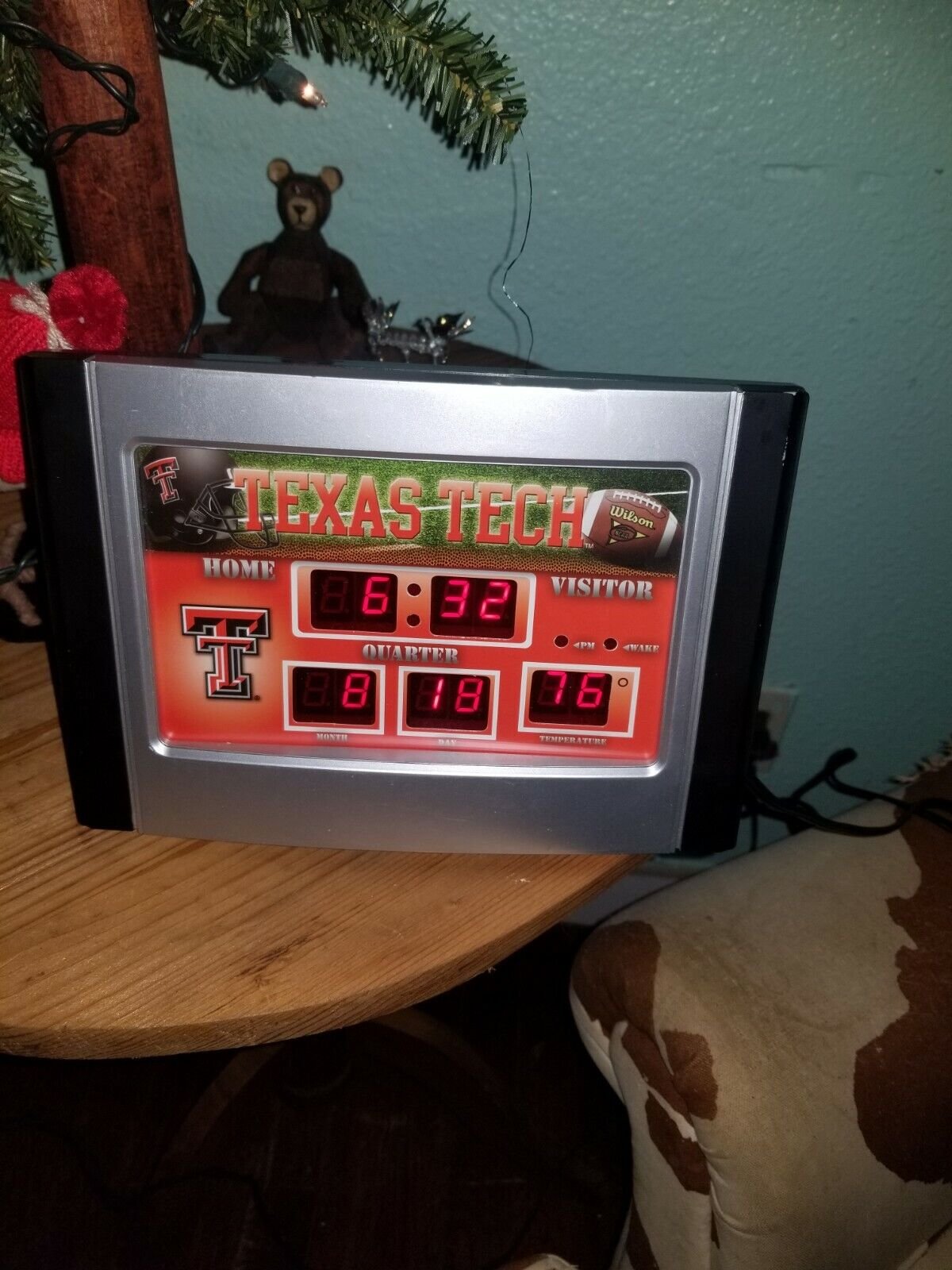 Texas Tech Red Raiders Scoreboard Desk Clock college football