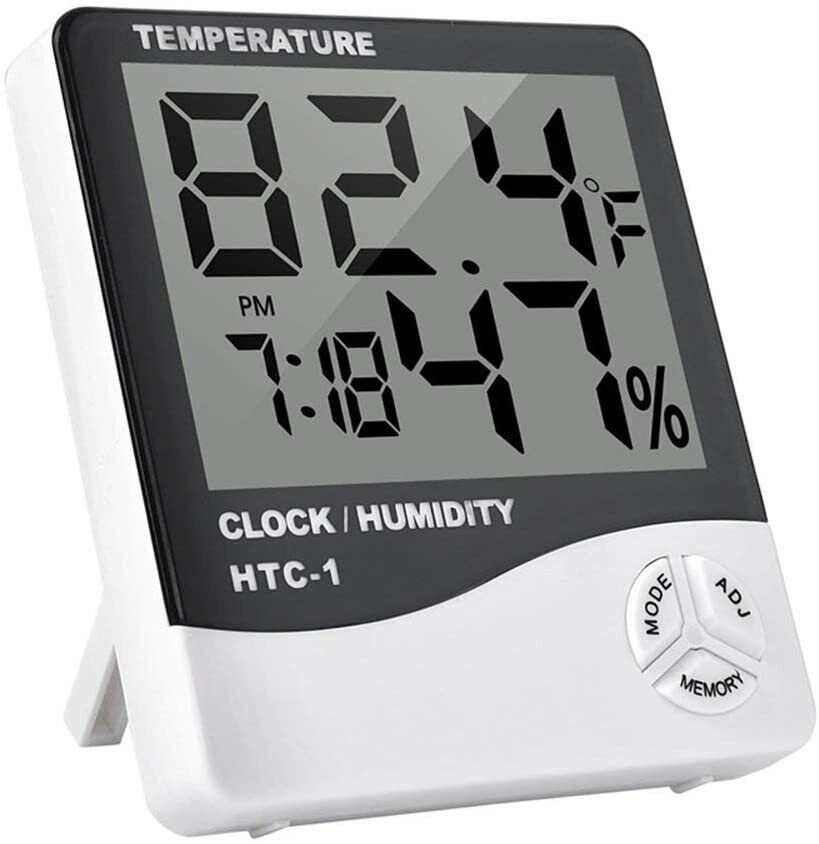 Thermometer Indoor Digital LCD Hygrometer Temperature Humidity Meter Alarm Clock