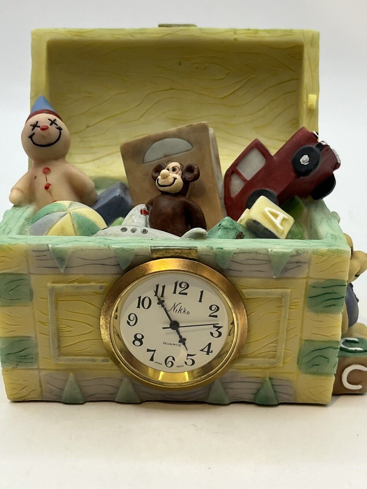 Time Zone Co. Desk Clock - 3.5 Inches - TOY BOX - Quartz Clock. Nursery Decor