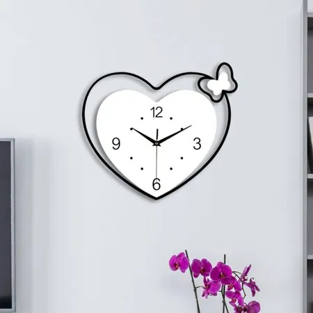 Tongina Heart Shape Wall Clock Acrylic Clock Decoration Decorative Creative Design Quiet Movement