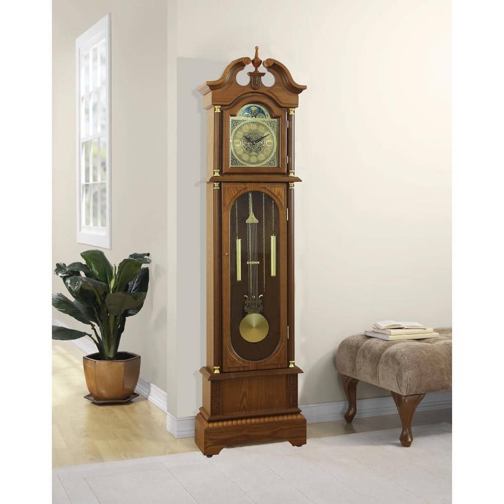 Traditional 72 in. Oak Floor Standing Grandfather Clock