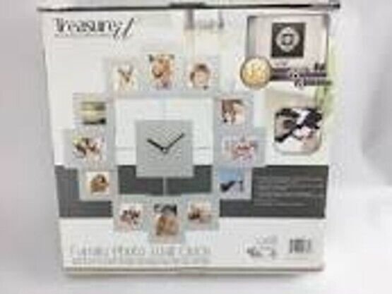 Treasure It Family Photo Wall Clock; 12 Photos: 8 - 1.5" x 1.5"; 4 - 1.5" x 2.5"