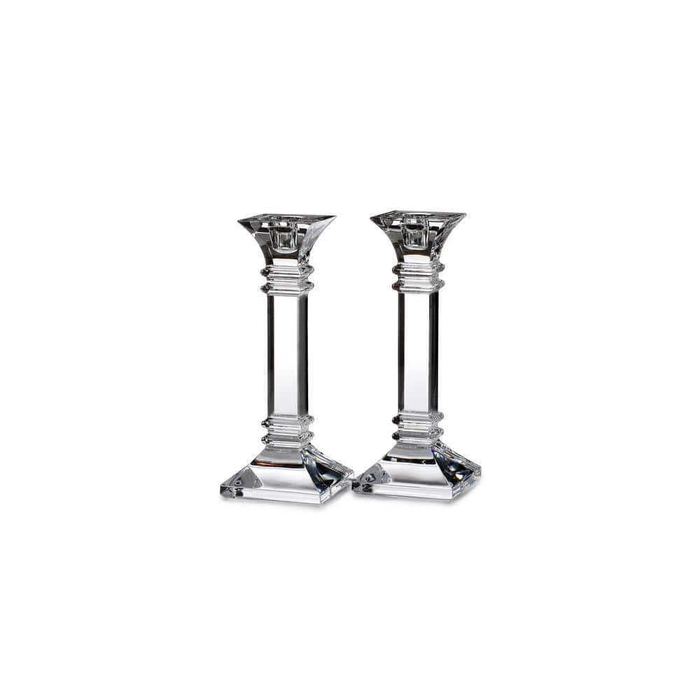Treviso Clear Crystal 8 in. Candle Holder (Set of 2)