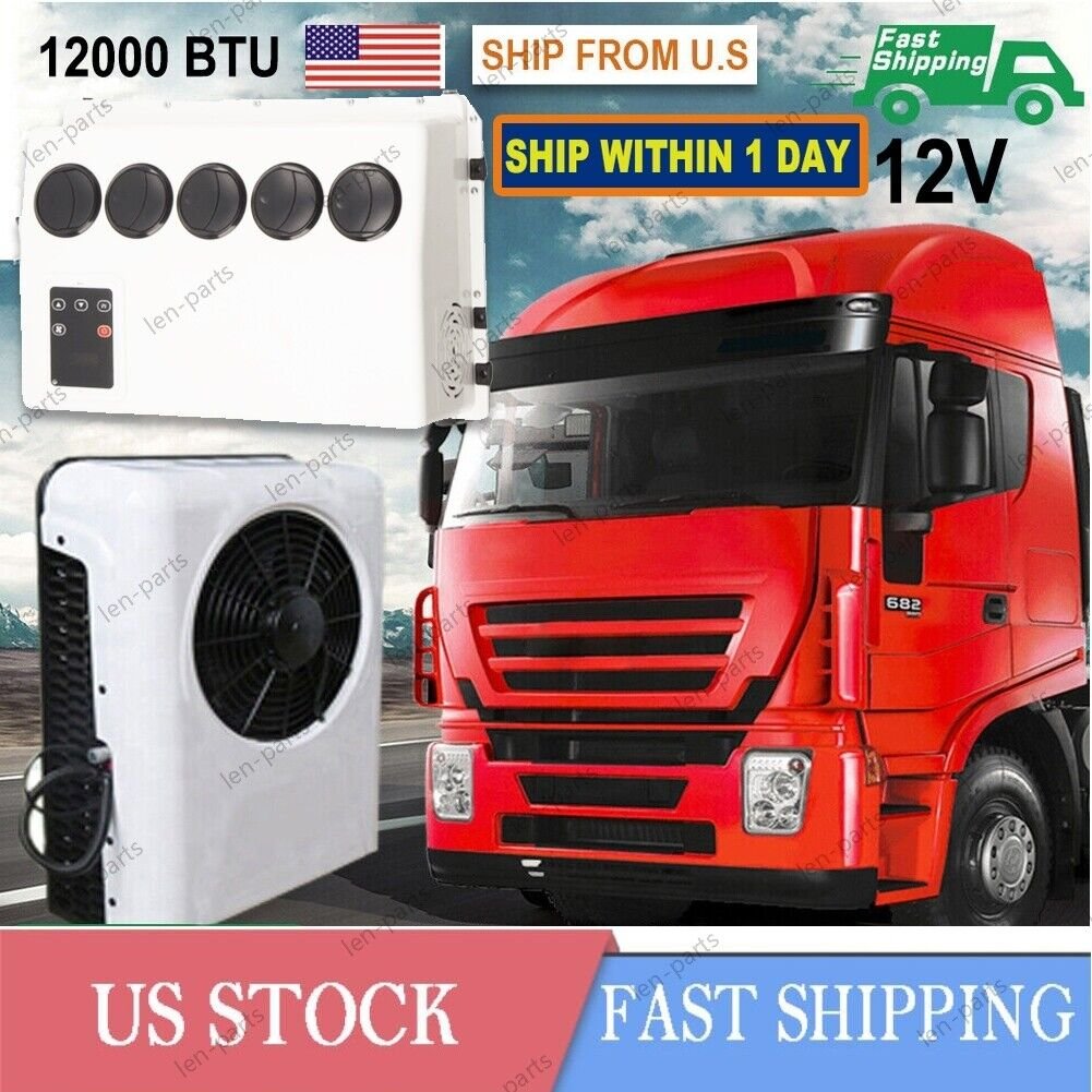 Truck Cab Air Conditioner Split AC Fits Semi Trucks Bus RV Caravan 12000 BTU USA