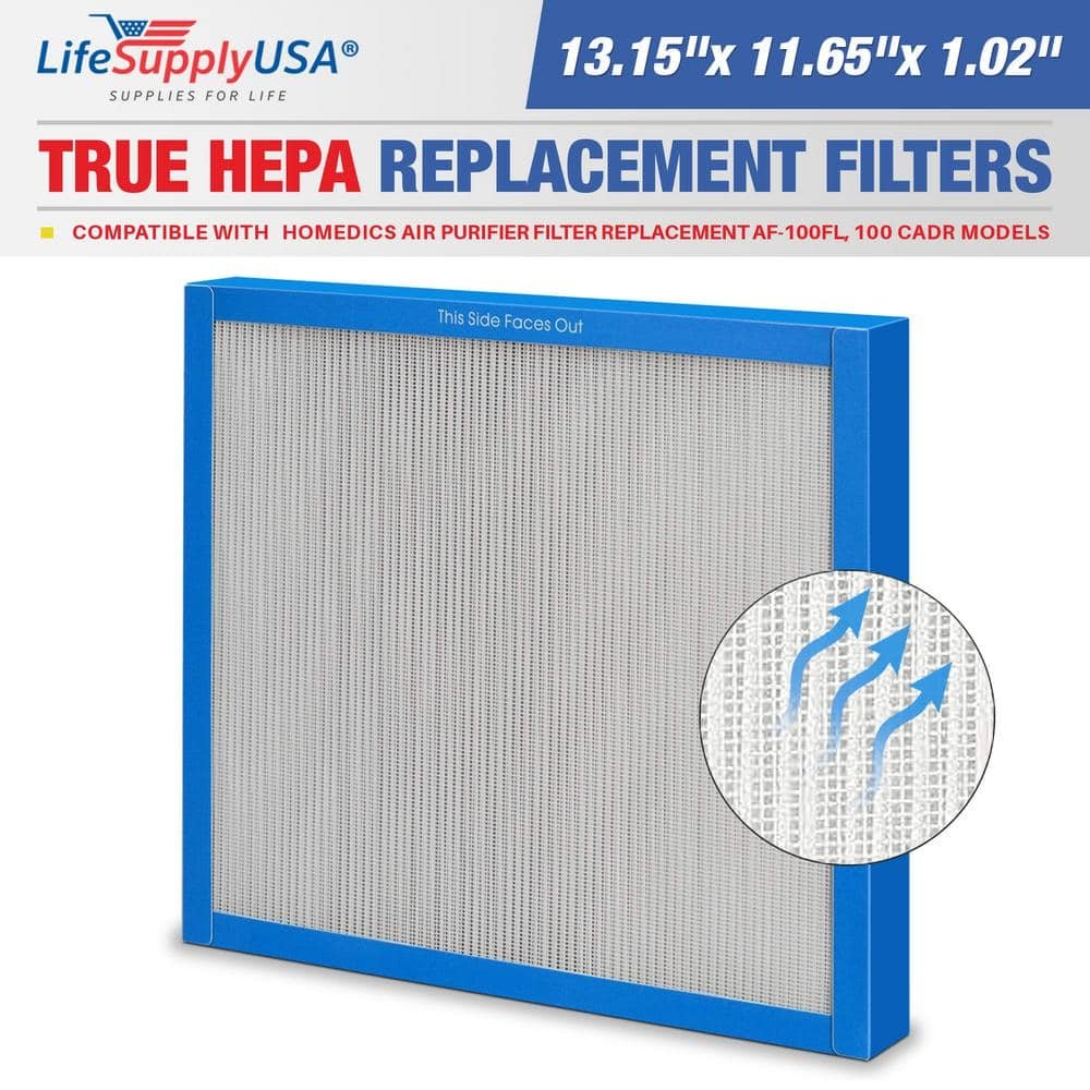 True HEPA Filter Replacement Compatible with HoMedics Filter Replacement AF-100FL, 100 CADR...