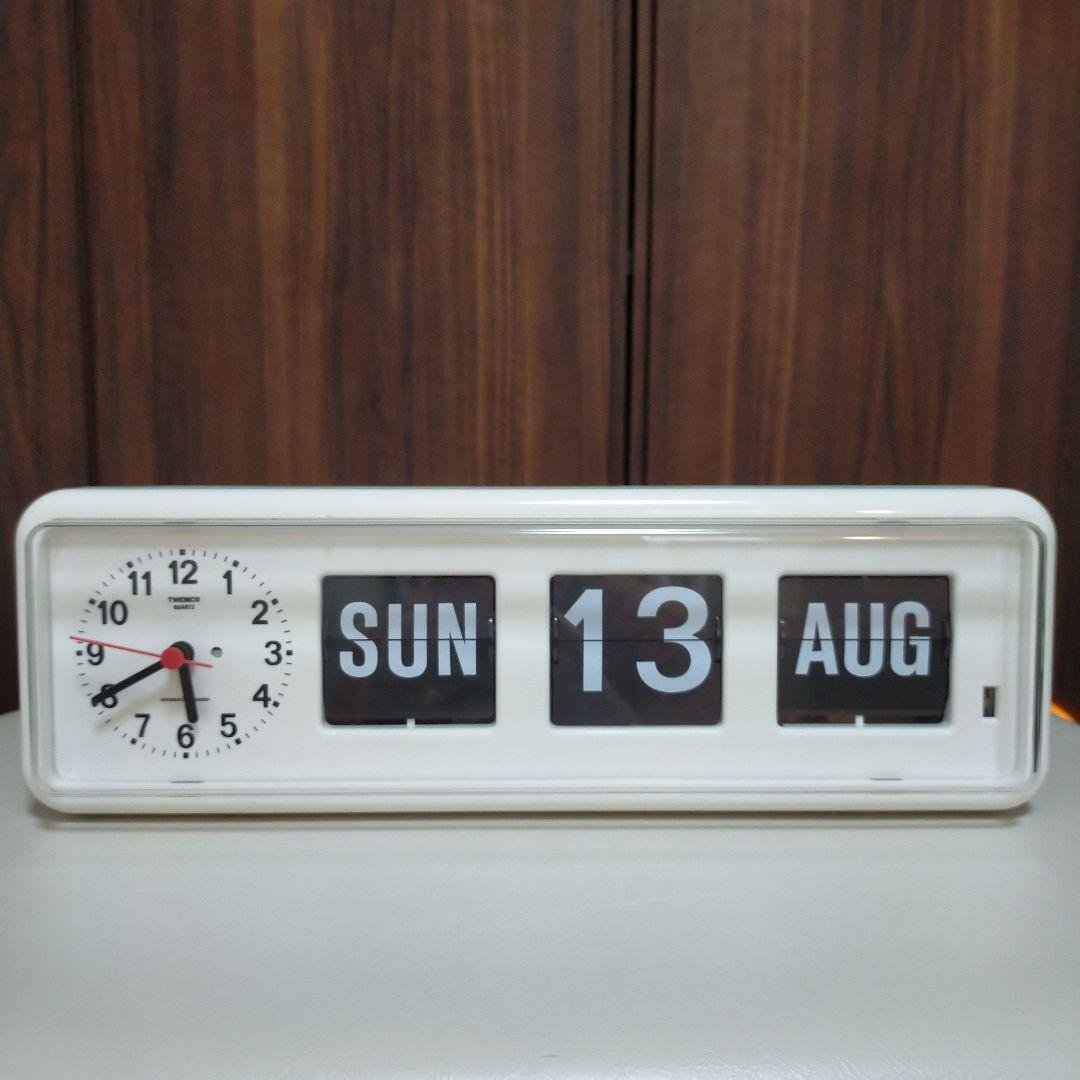 TWEMCO Desktop Wall Clock Analog Flip Clock BQ-38 Retro Calendar, From Japan