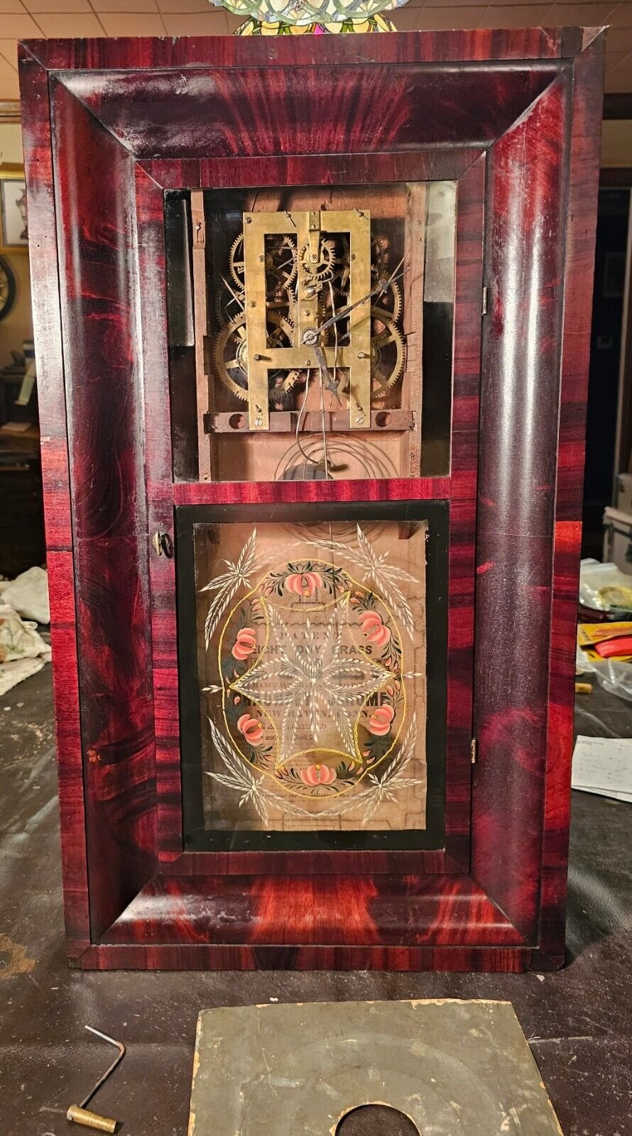 Unique 1845 Chauncey Jerome, Ogee 8 Day Wgt. Driven Clock, Incredible Condition