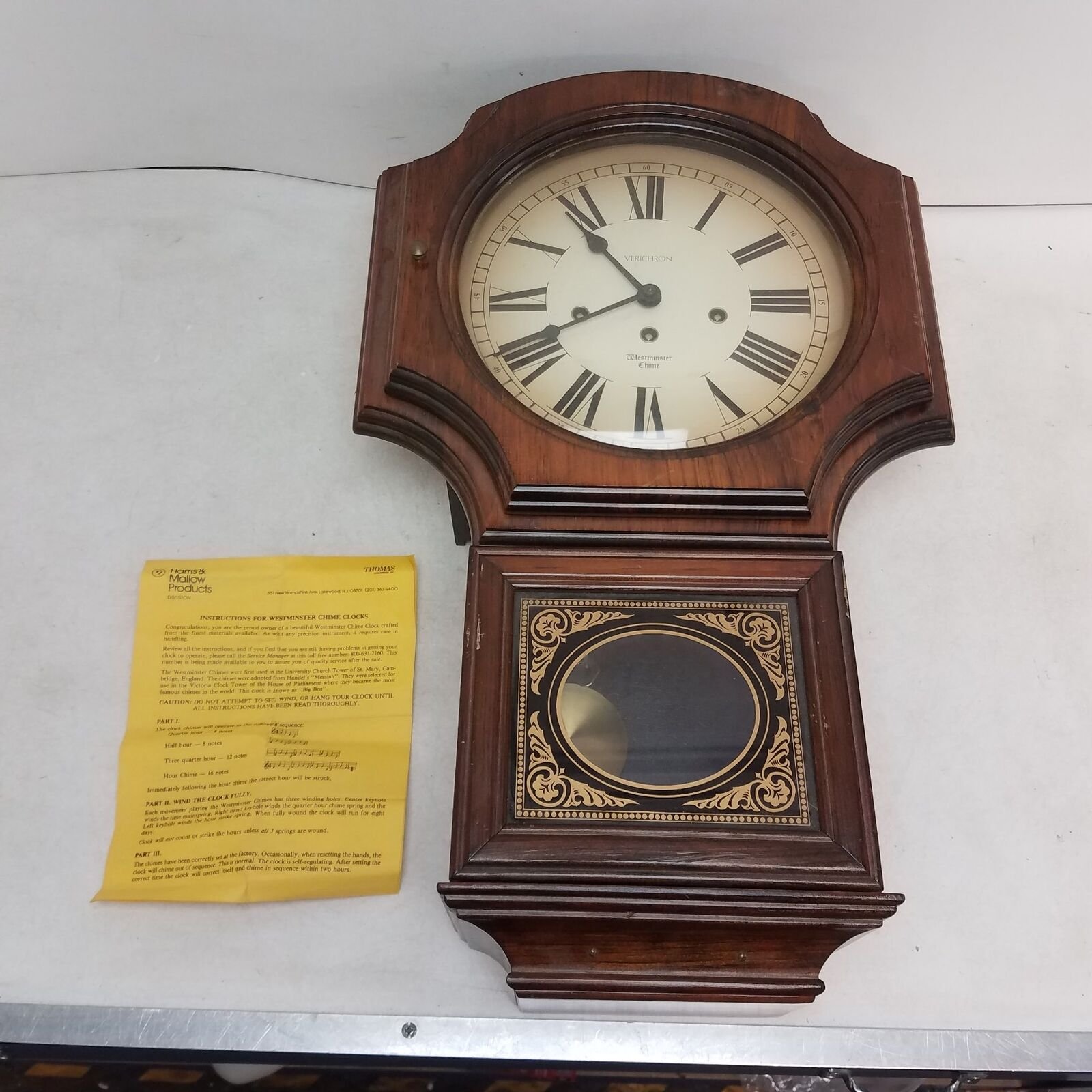 Untested Harris & Mallow Products Verichron Westminster Chime Clock