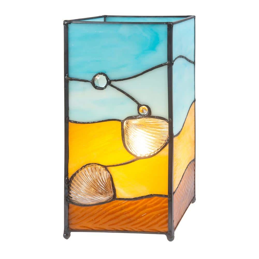 Uplight 10 in. Tall La Rochelle Handmade Genuine Stained Glass Shade with...