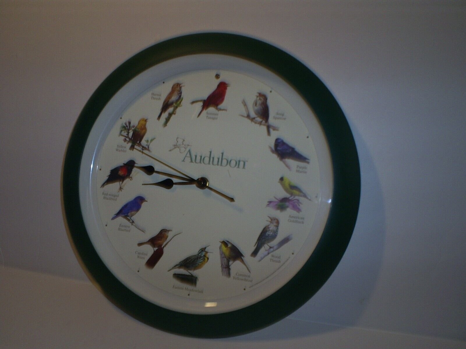 Used 13.5" Quartz Audubon Singing Bird Wall Clock