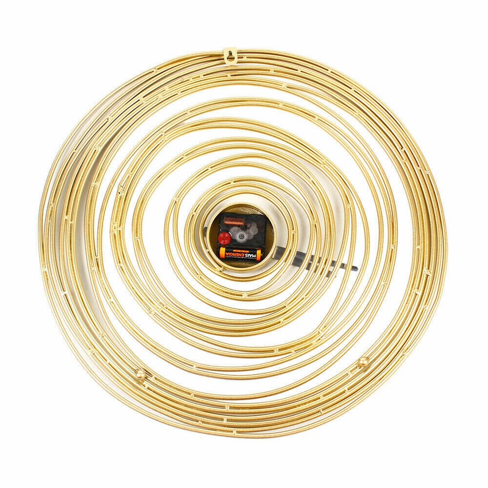 USED!!Round Large Fancy Metal Luxury Wall Spiral Clock For Home Living Room
