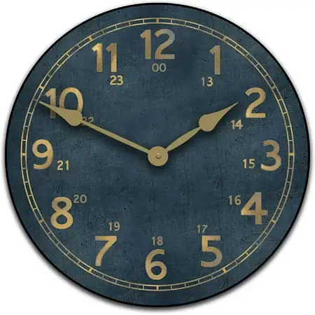 U.S. Navy and Gold Wall Clock | Ultra Quiet Quartz Mechanism | Hand Made in USA Beautiful Crisp
